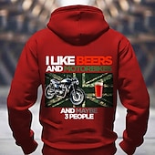 baratos moletons 3d masculinos-Homens Engraçado Motocicletas Moletons Moletom Moletom Moletom com capuz Gola Redonda Moda Impressão 3D Feriado Streetwear Preto Vermelho Com Cordão 3D Arte Gráfica Outono Inverno Designer