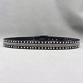 abordables Ceintures pour homme-Homme Ceinture Ceinture Taille Noir Derme Alliage Durable Ajustable Uni Extérieur Quotidien