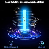abordables Tue mouche éléctrique-Lampe anti-moustiques électrique solaire, piège à insectes rechargeable par USB, piège à mouches étanche 4200 V, piège à moustiques, lumière UV non toxique pour une utilisation intérieure et