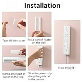 economico Organizzazione spazi-Supporto per presa adesivo senza foratura da 4 pezzi, staffa di fissaggio per multipresa autoadesiva, organizer per prese senza foratura per router, prolunga e gestione cavi