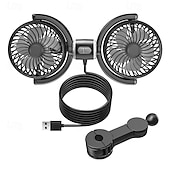 cheap Indoor Lighting-Car Fan USB Powered for Baby, Dual Car Cooling Fans for Backseat 3 Speed Separate Controlled Quiet Brushless Motor 360 Rotatable 5V Rear Seat Air Circulation for Vehicle Van Truck SUV RV(USB Plug)