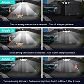 お買い得  経路ライト＆ランタン-ソーラー屋外ライト 2500lm 210 LEDセキュリティライト リモコン付き 3ヘッド モーションセンサーライト IP65防水 270 広角フラッドウォールライト 3モード ガレージ 庭 ポーチ用
