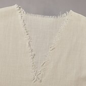 رخيصةأون تي شيرتات قطن ولين-رجالي قميص كتان كنزة سترة قميص داخلي بدون كم V رقبة الصيف سهل موضة بوهيميان كلاسيكي شارع فضفاض الرياضة البيج تي شيرت للرجال