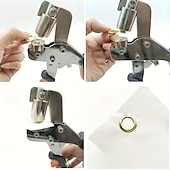 お買い得  DIYアート-10mmリング200個付きのアイレットパンチセット - DIYターポリンフェイクレザーに最適 &amp;防水生地プロジェクト縫製 &amp;クラフトの必需品