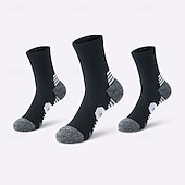 cheap Men&#039;s Socks-Men&#039;s 2 Pairs Multi Packs Socks Running Socks Casual Socks Black White Color Color Block Vacation Sports &amp; Outdoor Daily Basic Medium Spring Fall Fashion Casual