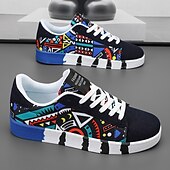cheap Men&#039;s Sneakers-Men&#039;s Sneakers Walking Casual PU Leather Canvas Comfortable Slip Resistant Breathable Lace-up Black White Red Summer Spring
