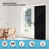 billige Blackout -gardin-Bærbare mørkleggingsgardiner, 420d oxfordstoff, helmørkleggende solskjerm, lysblokkerende vindusgardiner til reise, hjem eller kontor, selvklebende