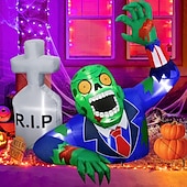 olcso Halloween szabadtéren-halloween felfújható sírkő kültéri dekorációk, a halottak napja felrobbantó udvari dekoráció beépített LED-es lámpával gyepre, otthonra, dia de los muertos partira, beltéri és kültéri
