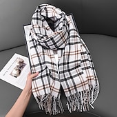 abordables Châles et étoles femme-Foulard Rectangulaire Femmes Rue Quotidien Date Noir Jaune Écharpe Plaid