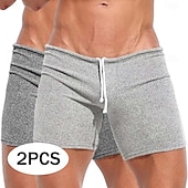 tanie Szorty dresowe-Męskie Szorty dresowe Szorty Bermudy Szorty plażowe Ściągana na sznurek Elastyczny pas Opakowanie zbiorcze Równina Komfort Sport Krótki Na zewnątrz Joga Codzienny Urlop Styl klasyczny Szczupła Biały