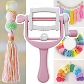 preiswerte DIY-Kunst-rosafarbener Mini-Quastenmacher, handgeführtes Bommel-Webwerkzeug, Quasten-Bastelmaschine für selbstgemachten Schmuck und Heimdekor, einfach zu verwenden