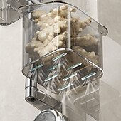 cheap Kitchen Storage-Suction Cup Wall Mounted Organizer Basket, Rotating Drill-Free Kitchen Storage Rack for Garlic Ginger Spice, Bathroom Hanging Storage Bin for Shower and Toiletries