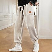 economico Pantaloni della tuta-Per uomo Pantaloni da tuta Joggers Pantaloni in velluto a coste Tasca Elastico in vita Coulisse Semplice Comodità Sport all&#039;Aperto Quotidiano Moda Casual Marrone Scuro Nero Micro-elastico