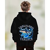 billiga Pojkens 3D Sporter &amp; Spel-Pojkars casual hoodie med tung tung tung saur roligt abstrakt tryck långärmad vår höst mode streetwear barn 4-12 år huva utomhus casual daglig normal passform