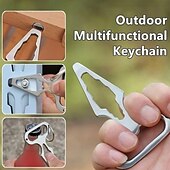 cheap Hand Tools-Outdoor Multifunctional Keychain EDC Self Defense Tool Mini Portable Spike Wrench Bottle Opener Compact Survival Gear for Camping Hiking Travel Use