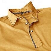 preiswerte Klassisches Poloshirt für Herren-Herren Golfshirt Golf Poloshirts Arbeit Lässig Revers Langarm Basic Modern Einfach Knöpfe Frühling Herbst Normale Passform Weiß Gelb Orange Armeegrün Grau Golfshirt