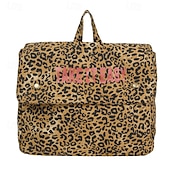 cheap College Backpacks-Leopard Print Corduroy Backpack for Girls – Y2K Aesthetic School Bag for Students, Daily Use &amp; Back to School Season