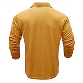 preiswerte Klassisches Poloshirt für Herren-Herren Golfshirt Golf Poloshirts Arbeit Lässig Revers Langarm Basic Modern Einfach Knöpfe Frühling Herbst Normale Passform Weiß Gelb Orange Armeegrün Grau Golfshirt