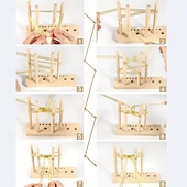 abordables Bricolage-Outil de fabrication d&#039;arcs pour fournitures d&#039;artisanat de ruban - ensemble d&#039;outils de fabrication d&#039;arcs en bois de bûche de 9 - fabricant d&#039;arcs en bois à règle simple pour la création de