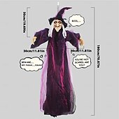 Недорогие Детские бассейны-6-футовая летающая ведьма, украшение на Хэллоуин, подвесная анимированная ведьма со светящимися глазами и функцией звуковой активации, страшный реквизит для декора дома, сада, двора на открытом