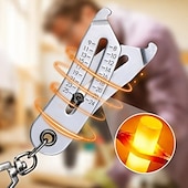 cheap Hand Tools-Portable Precise Thread Size Checker Keychain Stainless Steel Thread Identifier Gauge Tool Compact Thread Pitch Measuring Ruler for Screws Bolts Nuts DIY Repair