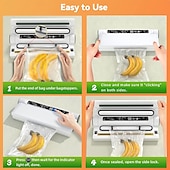 cheap Kitchen Utensils &amp; Gadgets-Food Storage Vacuum Sealer Machine, 75KPA Strong Suction, Dry/Wet Modes, 20 Vacuum Seal Bags for Food, Digital Countdown Timer, Compact Lightweight, Ideal for Home Kitchen Use
