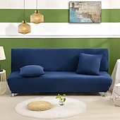 baratos Capa do sofá futon.-Capa de sofá-cama sem braços em tecido jacquard à prova d&#039;água, decoração de ano novo, capa protetora elástica para banco