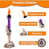 cheap Halloween Indoor-1 Pc 21.5cm Halloween Ghost Hand LED Electronic Candle Decorative Light Indoor Restaurant Party Decoration Light Decoration Light