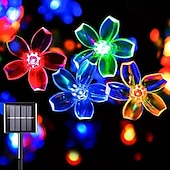 abordables Guirlandes lumineuses led-Guirlande lumineuse solaire en forme de cerisier, 12 m, 100 LED, luminaire décoratif d&#039;extérieur, idéal pour Noël, un mariage, une cour, un balcon ou une clôture, idéal pour Halloween