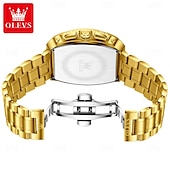 abordables Montres à quartz-OLEVS Hommes Montre à quartz Luxe Grand cadran Affaires Montre-bracelet Lumineux Calendrier IMPERMÉABLE Bracelet en acier inoxydable Suivre