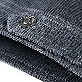 cheap Cargo Jackets-Men&#039;s Corduroy Jacket Cargo Jacket Casual Jacket Vacation Daily Pocket Fall Winter Plain Fashion Classic Lapel Regular Black Khaki Coffee Gray Jacket