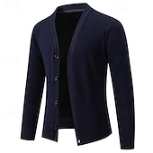 voordelige heren vest trui-Voor heren Vest Trui Vest Bijgesneden vest trui Bijgesneden trui Geribd breien Normale tops Dichtknopen Gebreid Effen / effen kleur V-hals Stijlvol Casual Alledaagse kleding Uitgaan Kleding Herfst