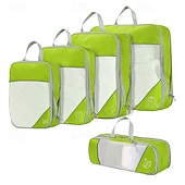 cheap Luggage &amp; Travel Storage-Compression Travel Packing Cubes Set for Luggage Storage and Backpack Organizer, Expandable Mesh Travel Bags, 5-Piece Set for Space Saving and Organizing Clothes