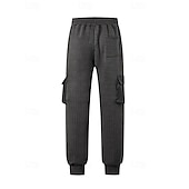 cheap Cargo-Men's Cargo Sweatpants Sweatpants Joggers Trousers Waffle Pants Drawstring Elastic Waist Multi Pocket Plain Comfort Daily Sports Outdoor Fashion Casual Wine Khaki Micro-elastic