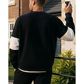 preiswerte Hoodie &amp; Sweatshirt-Herren Pullover Langarm Oberteil Athleisure Atmungsaktiv Leger Sportbekleidung Sportkleidung Patchwork Schwarz Beige Grau