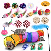 baratos Brinquedos Para Gatos-Bola Brinquedo com Penas Ratos e brinquedos de animais Túneis Squeak Toy com Amigo de Animal de Estimação Durável Exercício para animais de estimação Liberando Pressão Pet Training para Gatos