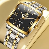 cheap Quartz Watches-A new OLEVS square men's business watch with luminous calendar waterproof casual quartz watch fashionable and trendy men's sports wristwatch