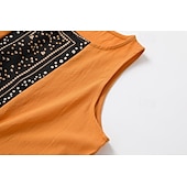 cheap Boho Dress-Women&#039;s Midi Dress Boho Dress Western Dress Fashion Modern Outdoor Vacation Holiday Regular Fit Flower Sleeveless Crew Neck Orange Summer
