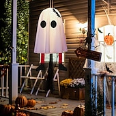 お買い得  ハロウィン室内-ハロウィンゴースト吊り下げゴースト屋内および屋外ポーチツリー中庭ガーデンテラス装飾ライト3照明モード風景ライト1個