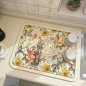 economico Utensili e gadget da cucina-Tappetino drenante in stile fantasy, tappetino per asciugatura da cucina in terra di diatomee, vassoio assorbente per piatti, tazze, macchine da caffè, protezione superficiale ad asciugatura rapida