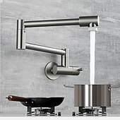 economico Rubinetti per lavello-Rubinetto da cucina - Monocomando un foro Nichel spazzolato / Acciaio inossidabile Bocca Standard / Riempitore di Pentole Montato a parete Moderno Contemporaneo Kitchen Taps