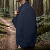 baratos Jaquetas Casuais-Homens jaqueta leve Jaqueta Carga Jaqueta casual Férias Diário Bolsos Primavera Outono Bloco de cor Moda Clássico Colarinho Chinês Padrão Preto Azul Marinha cáqui Casaco