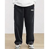baratos calça casual-Homens Calças de Veludo Calças Calça casual Bolsos Cintura elástica Com Cordão Tecido Conforto Esportes Diário Moda Casual Preto Branco Micro-Elástica