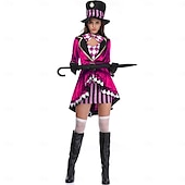 economico Costumi da donna-Alice nel paese delle meraviglie Cappellaio Matto Vestito Cappotto Personaggi dei libri di fiabe Cosplay Cosplay di film for Per donna Adulti Halloween Carnevale Giornata mondiale del libro