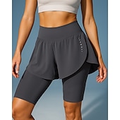 economico Pantaloni corti da corsa-Per donna Pantaloncini da corsa con collant Shorts da allenamento 2 in 1 Vita Alta Pantaloni Athleisure Palestra Allenamento Asciugatura Rapida Traspirante Allenamento in Palestra All&#039;aperto Corsa