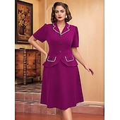 tanie Sukienki-Retro / vintage Lata 50. Rockabilly Południe Sukienka z linii Rozkloszowana sukienka Puszysta Krój A Damskie Formalny Biuro / praca Impreza w stylu retro Dla dorosłych Sukienka Wiosna i lato