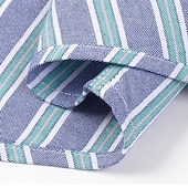 economico camicie oxford da uomo-Per uomo Camicia Camicia elegante Camicia button-down Camicia Oxford Camicia a righe A righe Abbigliamento quotidiano Abbigliamento Aziendale Rosa chiaro Giallo Blu marino scuro Blu Manica Lunga