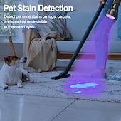 baratos Luzes de trabalho-Lanterna UV com luz negra, detector de urina para animais de estimação com luz negra de 51 LEDs para urina de cães/gatos, manchas secas, percevejos, cura com resina, localizador de escorpiões