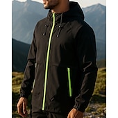 preiswerte Wasserdichte Jacken-Herren Windjacke Softshelljacke Außen Wasserdicht Winddicht Wanderoutfits Wanderbekleidung Frühling Herbst Oberteil Camping / Wandern / Höhlenforschung Laufen Einfarbig Schwarz Weiß