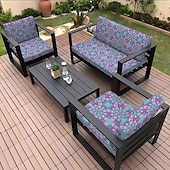 abordables Housse de canapé-Housse de coussin de siège d&#039;extérieur pour patio, housses en microfibre teintées en fil floral